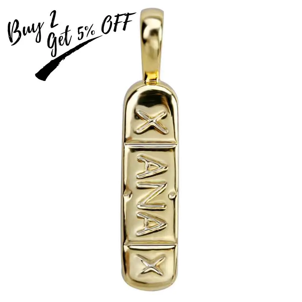 TOPGRILLZ Hip Hop  Trendy Jewelry Gold Color Brass Xanax Pill  Pendant Necklace Charm For Women Men With 24