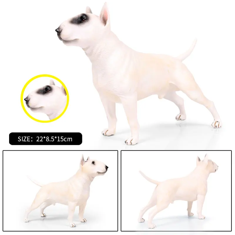 Oenux Classic British Bull Terrier Action Figures Big Pet Dog Model Figurine Collection & Educational Lifelike Cute Toy For Kids