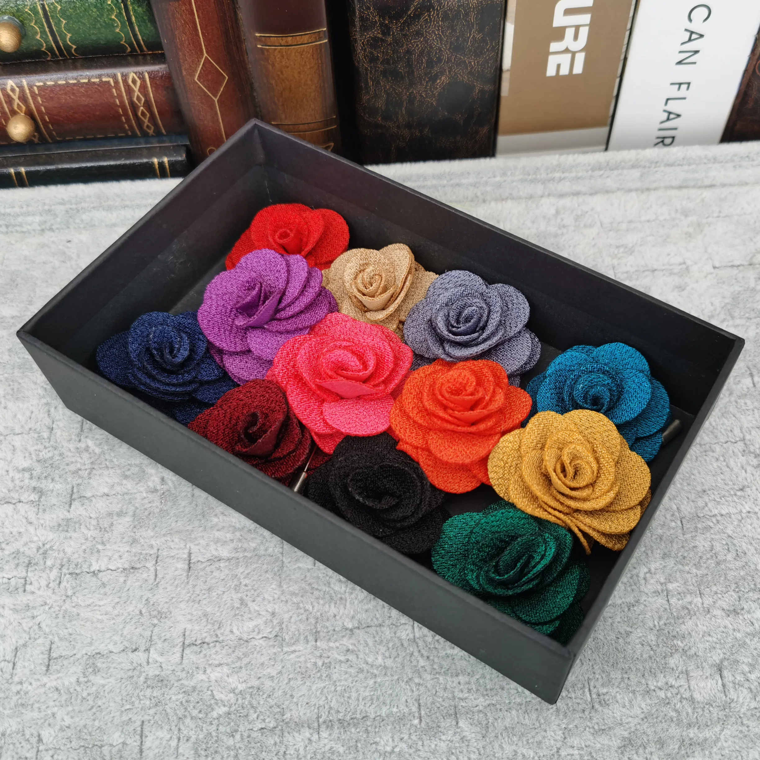 12pcs/lot Fabric Flower Brooches Men/Women Brooch Pins Suits Decoration Lapel Pins For Men Brooch for Suits Accessories 18 Color