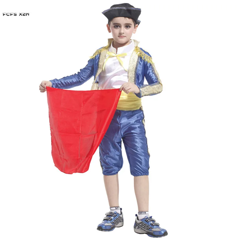 M-XL Boys Spain Matador Cosplay Kids Children Halloween Spanish Bullfighter Costume Carnival Purim Parade Stage Play Party Dress