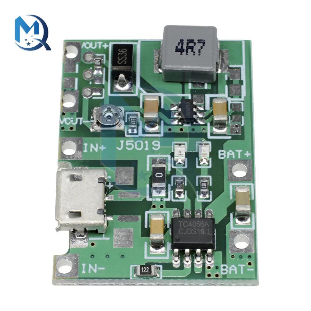 DC-DC 3.7V 4.2V Type-C/Micro USB Lithium Li-ion 18650 Battery Charger Board Step Up Boost Power Supply Charging/Discharging