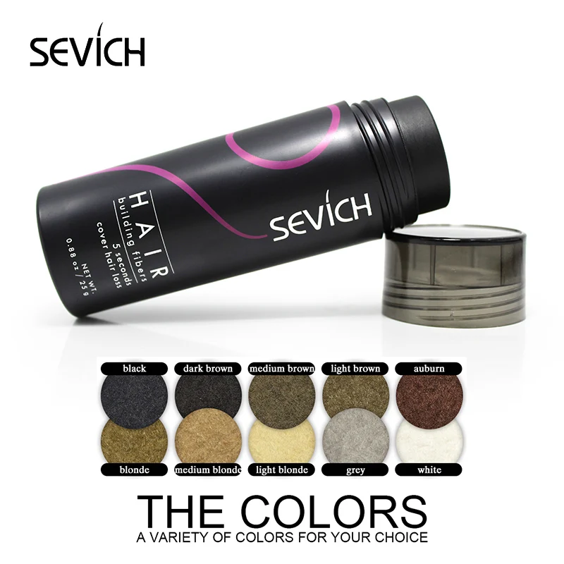 Sevich 12g & 25g Hair Building Fiber Keratin Fiber Hair Instant Concealer Hair Loss Product Extension Thicken Hair 10 Colors