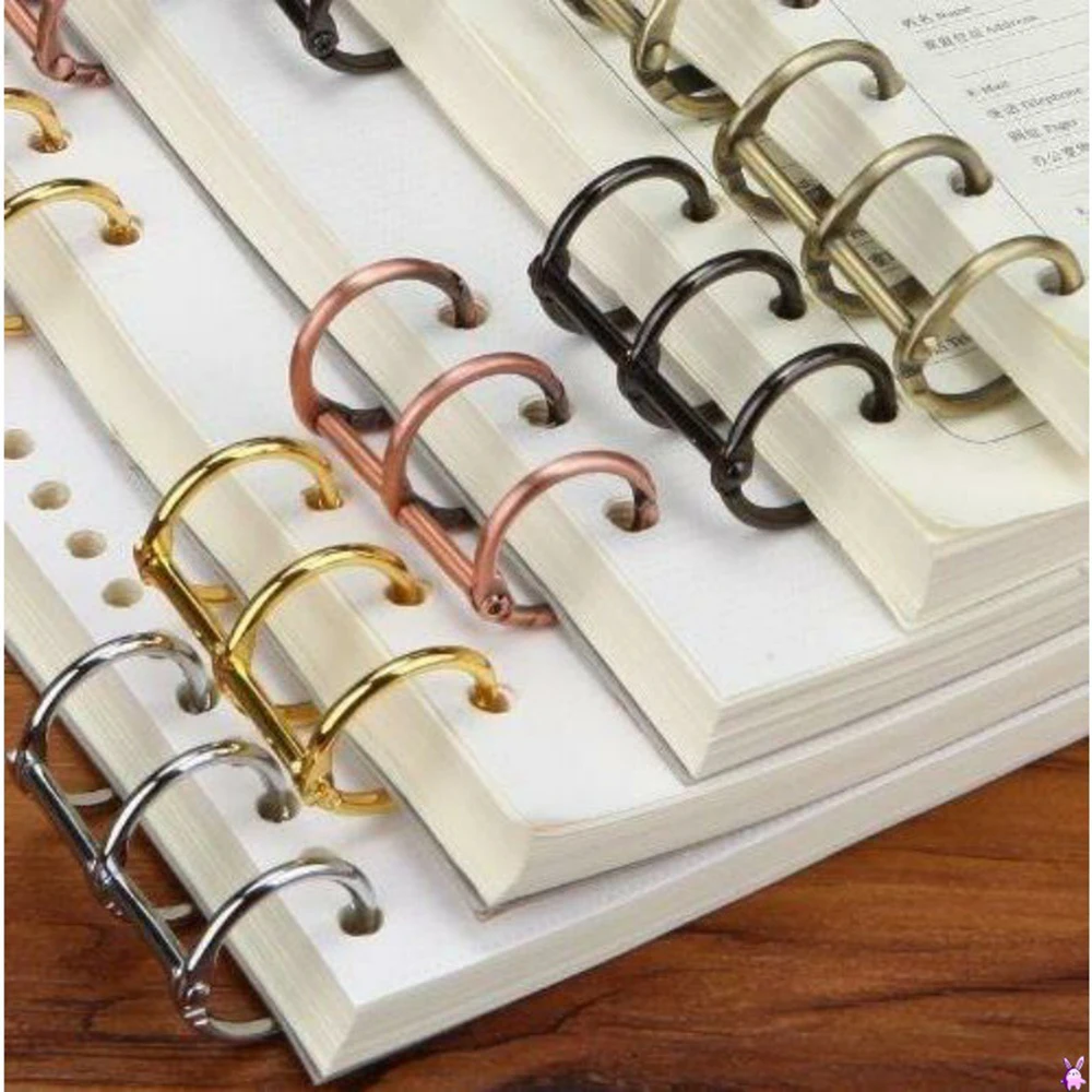 3 Rings Metal Loose Leaf Ring Binder Hinged Ring Binding Rings Calendar Circle Scrapbook Clips