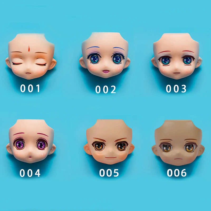 Ymy Body Replacement Face Plates Open Eyes Movable Eyes For Gsc Clay Man Ob11 Head Split Gsc Doll Face 1/12bjd Doll Accessories