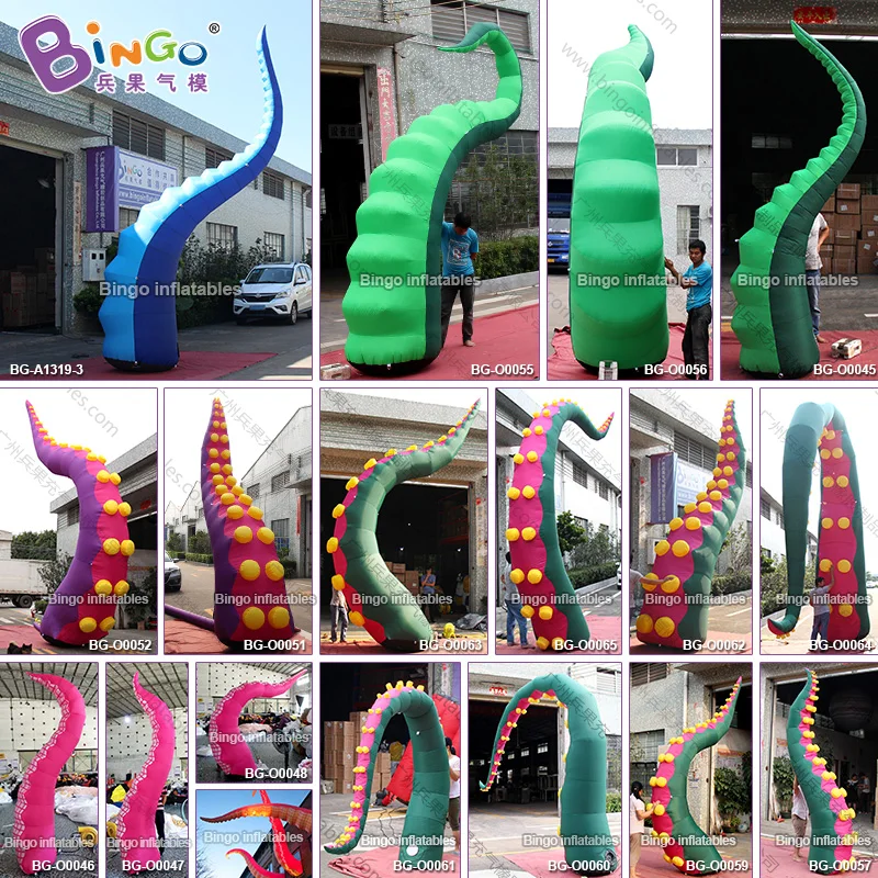 High Quality 3-5 Meters Inflatable Octopus Tentacle With Double Sucker For Event Blow Up Green Octopus Tentacle Model Toys