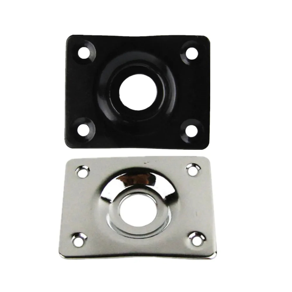 NEW 1PC Guitar Jack Plate Output Jack Plate,Chrome/Black