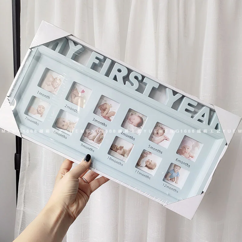 Baby growth record photo frame creative palace lattice children's first year commemorative photo frame PVC letter photo frame