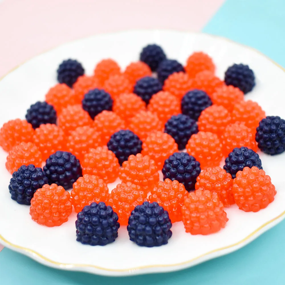 10pcs 11*15mm Simulation Raspberry Mini Resin Flatback Fruit Dollhouse Miniature Food Scene Model DIY Doll House Accessories