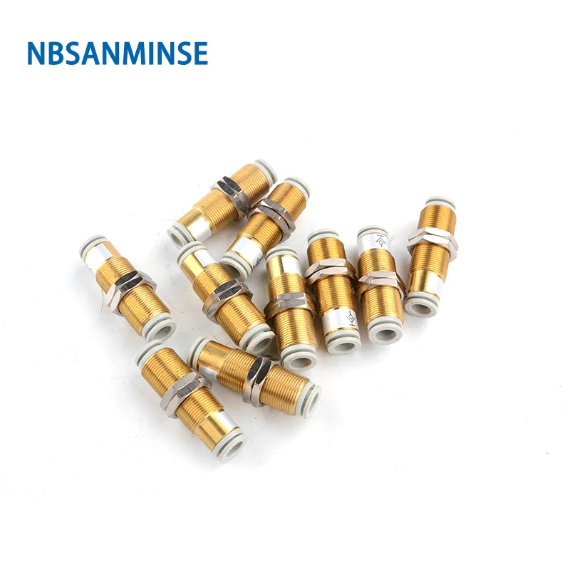 NBSANMINSE 10Pcs/lot KCE 04 06 08 10 12 Pneumatic brass air fitting  Stop valve  fitting Check valve