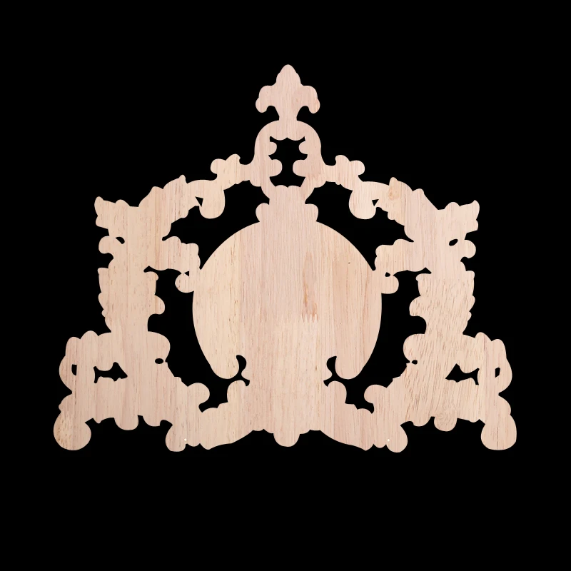 Antique European Decoration Retro Carved Ornamental Wood Applique Wood Decal Wood Craft Rubber Wood Walls Corner Leaves Corner
