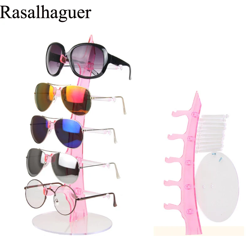 Storage Stand Rack Shelf Black/Pink/Blue/Transparent Wholesale Nice 5 Layers Eyeglasses Show Sunglasses Holder Glasses Display