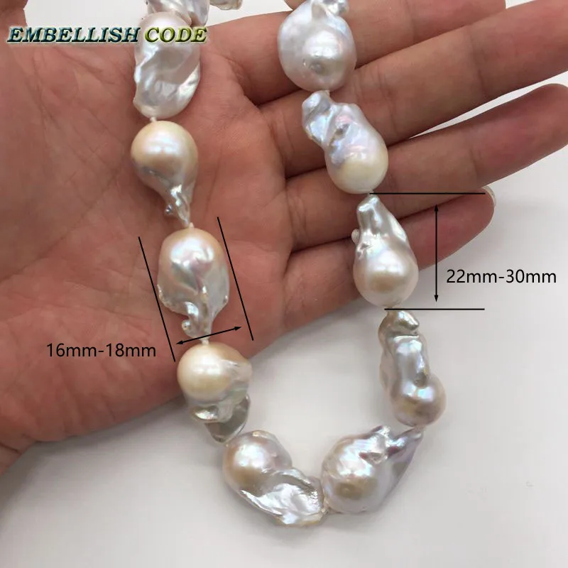 Better Quality 20-30mm Large Size Tissue Nucleated Flame Ball Shape Baroque Freshwater Pearl Statement Necklace OC Clasp