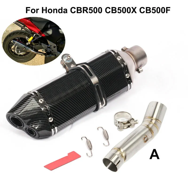 

For Honda CB500X CB500F CBR500 CBR500R 38-51mm Motorcycle Exhaust Tailpipe Middle Mid Link Pipe Muffler Connect Tube DB Killer