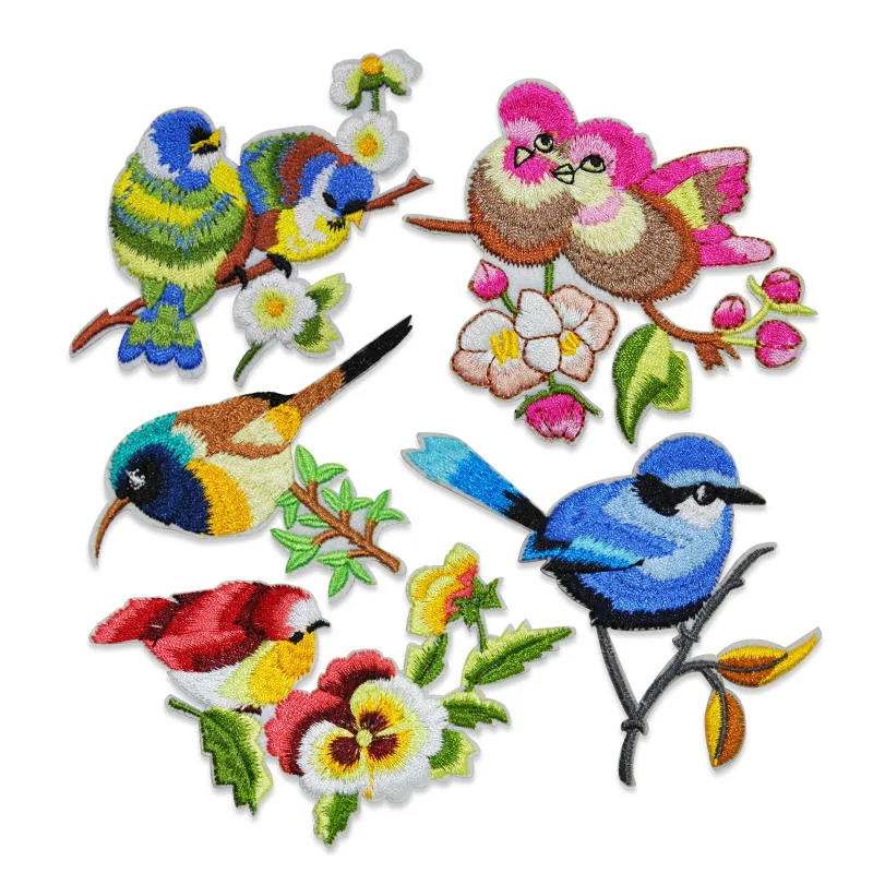 

50pcs/Lot Luxury Embroidery Patch Love Bird Couple Flower Tree Branch Clothing Decoration Accessory Craft Diy Applique