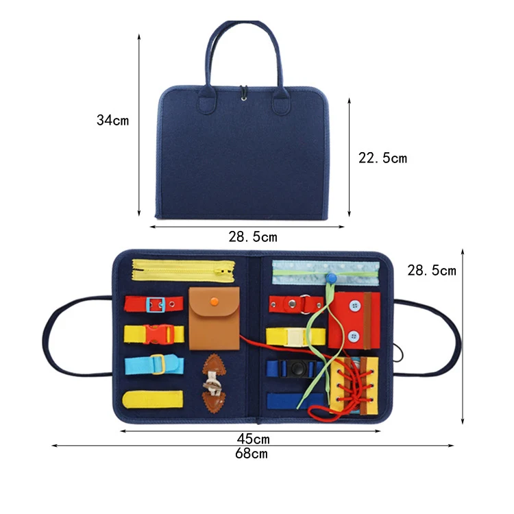 ألعاب تعليمية منتسوري حقيبة تخزين الأطفال التعليمية الدقيقة للتدريب على الحركات رياض الأطفال التعلم المبكر لوحة مشغولة