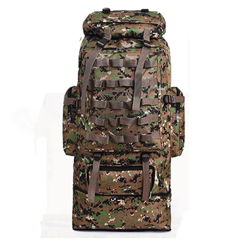 Fonto 100L Large Hiking Camping Camouflage Softback Backpack Military Tactical Bag For Men Women Outdoor Climbing Tra