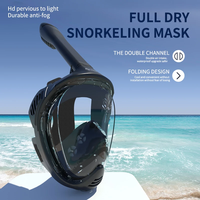 NEW Full Face Snorkel Mask Set Anti Fog Adult Professional 180 Degree Wiew Go Pro Swim Scuba Diving Mask