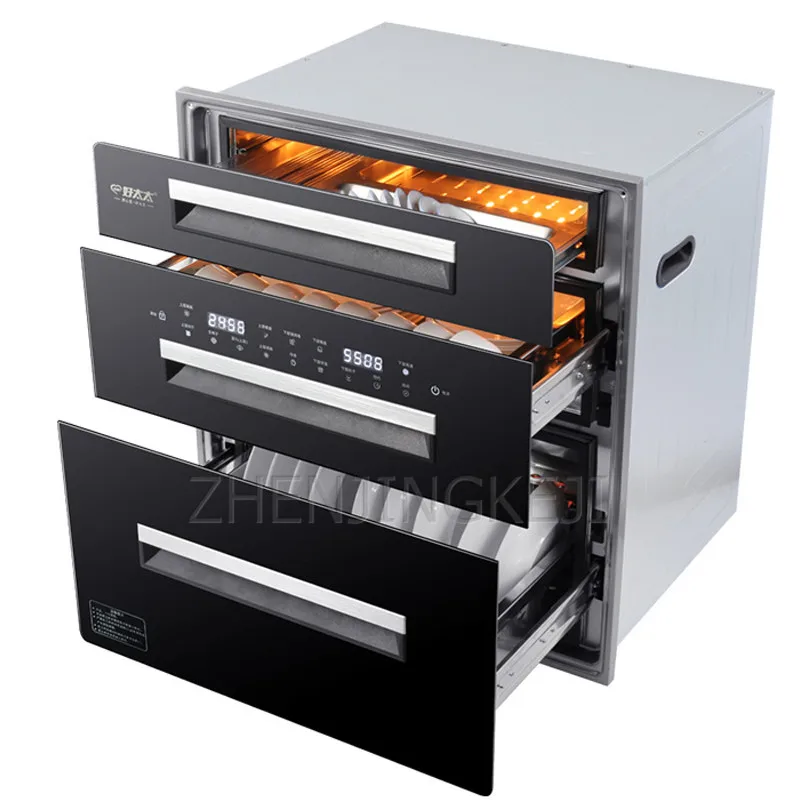 ตู้ฆ่าเชื้อโรค120L/220V ตู้ฆ่าเชื้อโรคแบบฝังอยู่ในบ้านตู้สอง/สามลิ้นชักอุณหภูมิสูงตู้ฆ่าเชื้อยูวี