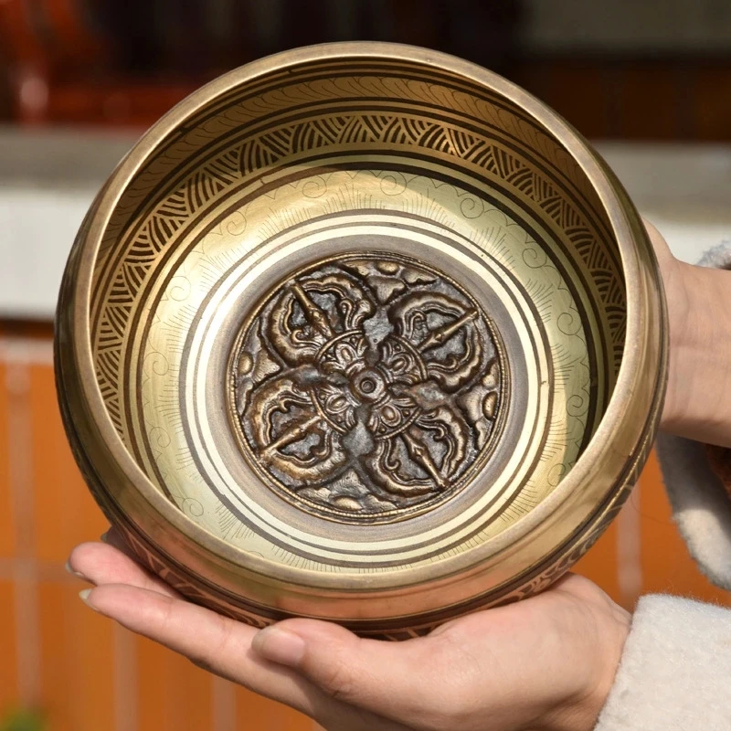 

Gandhanra Unique 4.2"- 6.5" Tibetan Singing Bowl with Buddha/Mantra Symbol For Sound Healing,Meditation,Chakra,Relaxation,Gift