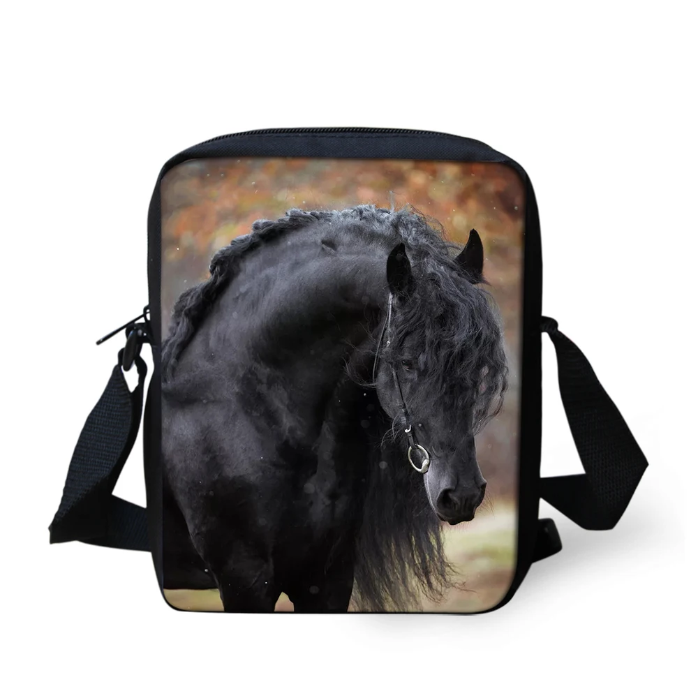 2025 Horse Print Messenger Bag for Teenager Girls Boys Shoulder Bags Women Cross Body Kids Mini Satchel Crossbody Purse Bags