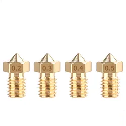 5pcs V6 V5 Extruder J-Head Brass Nozzle Print Head 0.4mm for 1.75mm Anycubic I3 Mega Chiron 4max Predator 3D Printer Parts