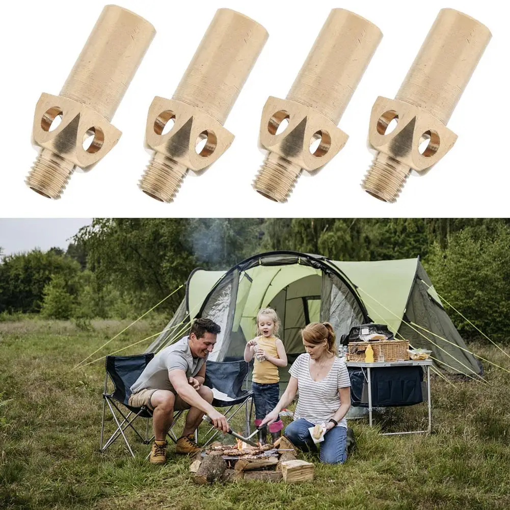 4PCS Brass Cast Iron Jet Burner Brass Propane Natural Gas Jet Tips Replacement Wok Burner Gas Nozzle For 10 20 32 Gas Burner