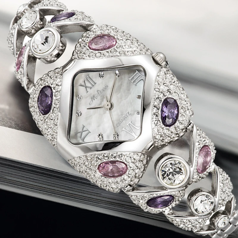 MELISSA Women's Luxury Watch Austria Crystal MIYOTA Quartz Movement Sapphire Crystal Waterproof Rhinestone Bracelet Clock F8016