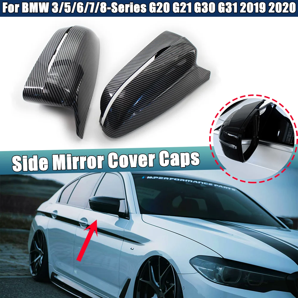 A Pair Side Rearview Mirror Cover Trim Mirror Cover Caps MP Style For BMW 3-Series G20 G21 5-Series G30 G31 GT G32 20192020