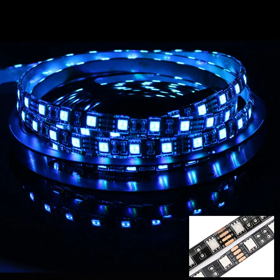 Tira de luces LED RGB de 5 V, cinta de 5m, resistente al agua, 5050, controlador compatible con Bluetooth, 5 V, neón, 50CM