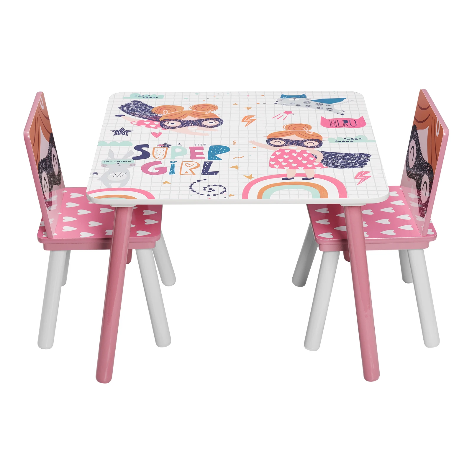Juego de muebles para niños, 1 mesa para niños, 2 sillas, mesa de juego de juguete bonita, escritorio para niños, mesa de aprendizaje para bebés,