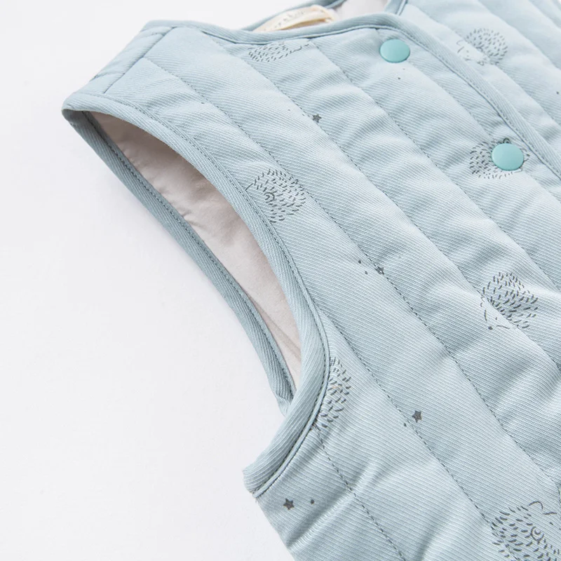 DB16375 dave bella winter kids girls cute print padded pockets button coat children fashion sleeveless vest image 4