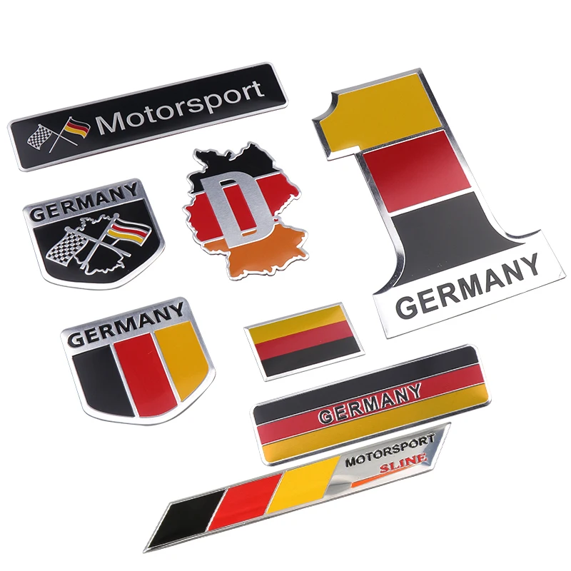 

3D Aluminum Germany Flag Badge Auto Car Body Rear Trunk Decor Stickers Racing Sports Motorcycle Automobile Modification Decal