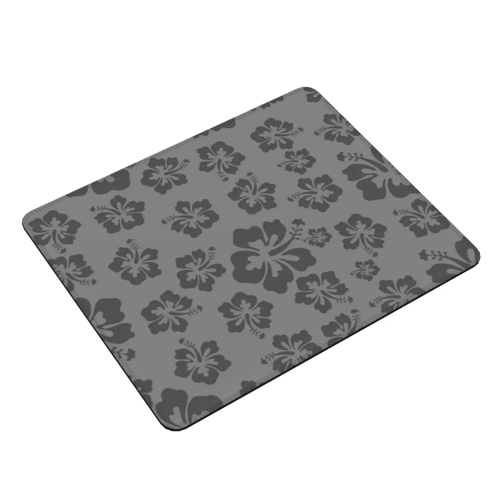 Grey Hibiscus Floral Pattern Hawaiian Tropical Print Mouse Pad DIY Print Hibiscus Hawaii Flowers