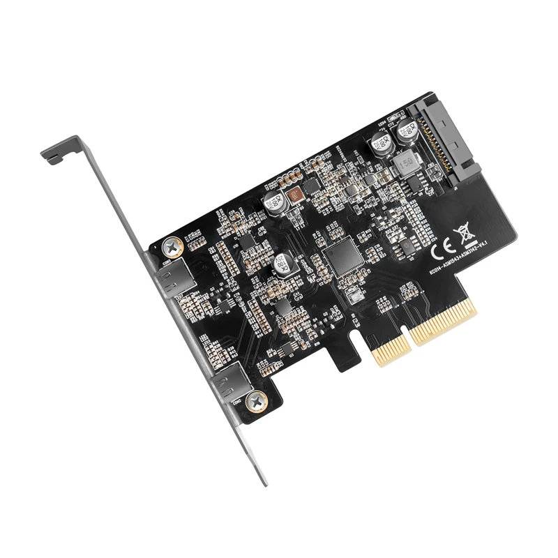 Tarjeta de expansión PCI-E a doble tipo C, 2 puertos, 10gbps, tarjeta adaptadora de interfaz dual de alta velocidad tipo 3,1, asm1142, chipset