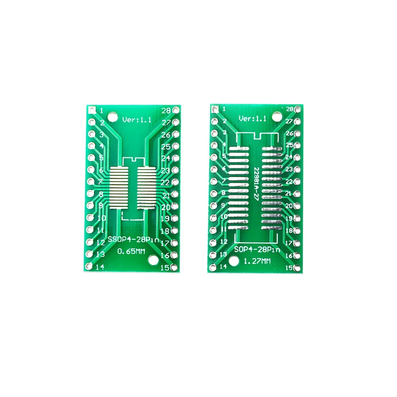 10PCS/Lot SOP28 SSOP28 TSSOP28 Transfer to DIP28 IC Adapter Converter Socket Board Module Adapters Plate 0.65mm 1.27mm