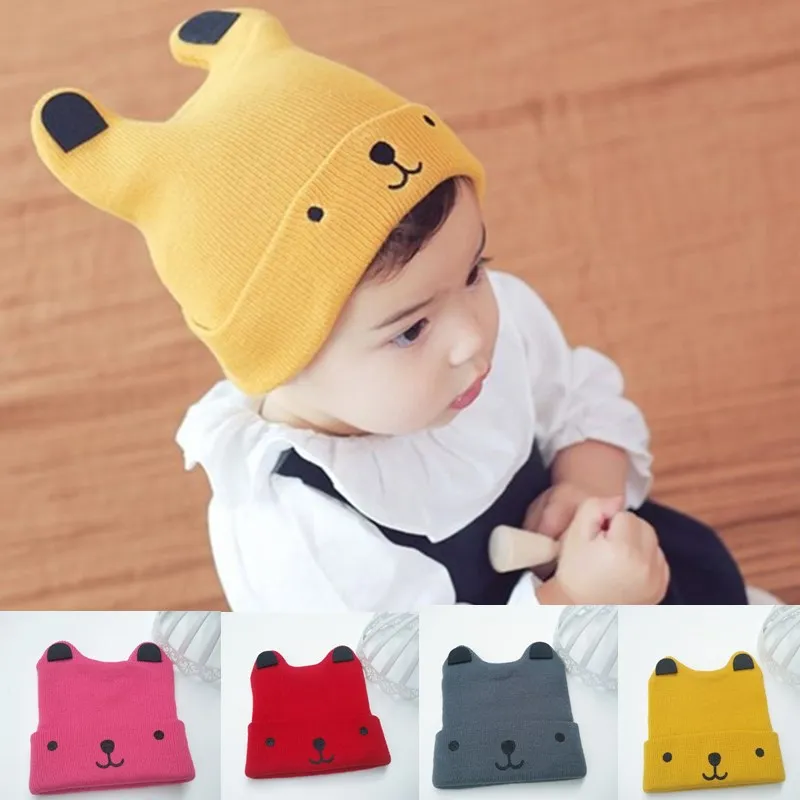 Cartoon Bear Hat For Kid 2024 Winter Baby Toddler Girl Boy Warm Cute Beanie Beanie Hat Cap Accessories winter hats for kids