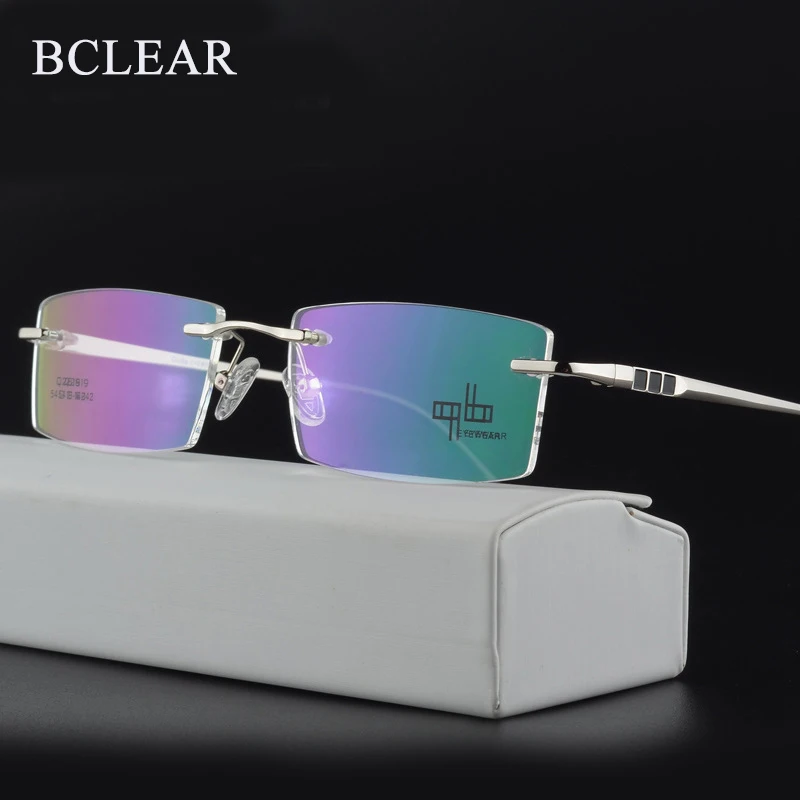 BCLEAR Classic Fashion Alloy Men Optical Frame Rimless Male Spectacle Eyeglasses Frames Business New Fashion Eyewear Hot