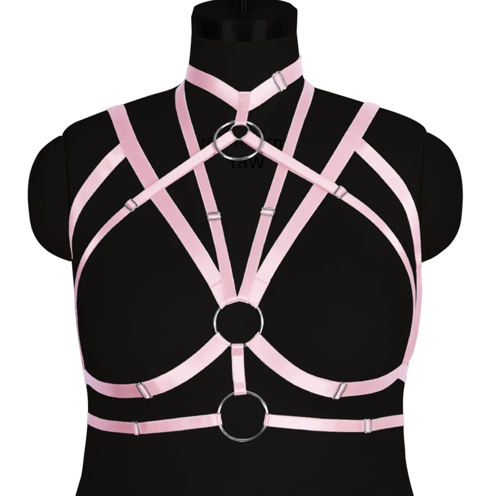 

Busty Women Body Harness Plus Size Lingerie Crop Tops Hollow Bra Elastic Bondage Adjust Suspender Belt Garters Pole Dance Rave