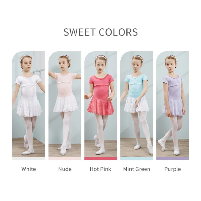 Korte Mouw Dans Jurk Voor Meisjes, Katoen Ballet Dancewear Goede Kwaliteit, Peuter Ballet Jurk, kinderen Tutu Jurk, Kinderen Dans Rokken