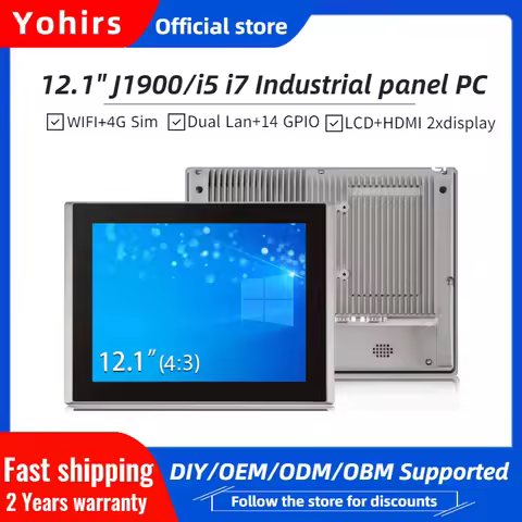 12.1 Inch Industrial Tablet Panel PC Intel i7 8550U i5 8250U IP65 Waterproof Touch Screen 2LAN LCD HDMI 2*COM 4G Module WIFI