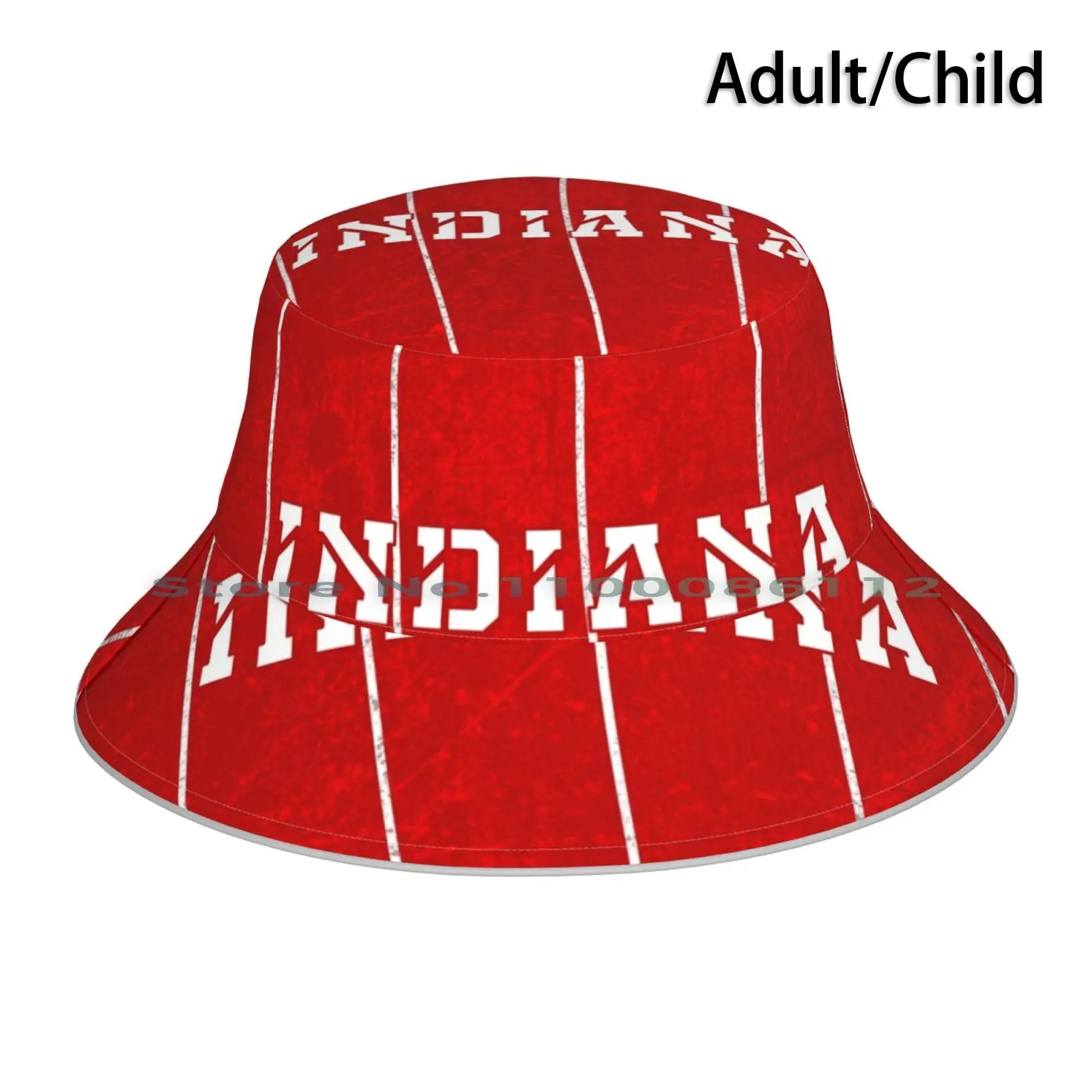 Indiana Bucket Hat Sun Cap Indiana Iu Indy Big10 University School Alumni College Football Basketball White Red State Brimless