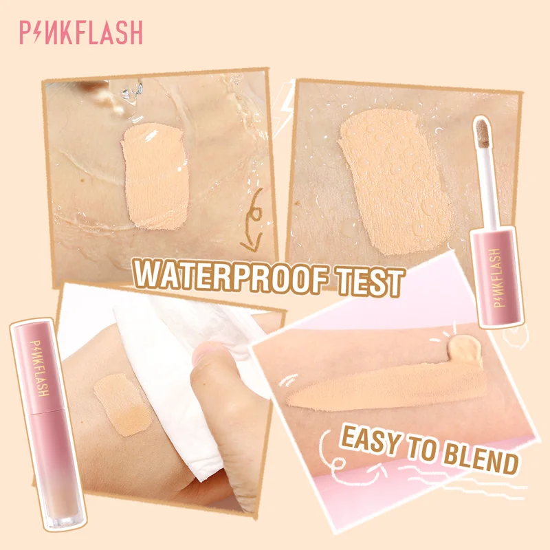 PINKFLASH Makeup Concealer Facial Covering For Dark Circles Blemishes Liquid Face Concealer Natural Flawless Makeup Cosmetics