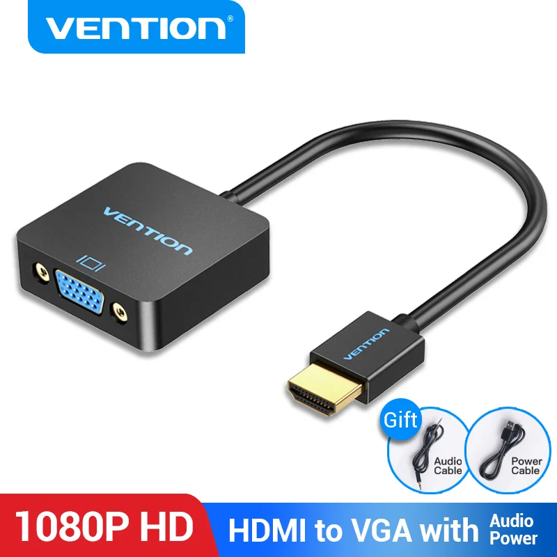 Vention HDMI to VGA Adapter Male to Female Converter 1080P VGA to HDMI With 3.5 Jack Audio Cable for Laptop TV Box HDMI to VGA