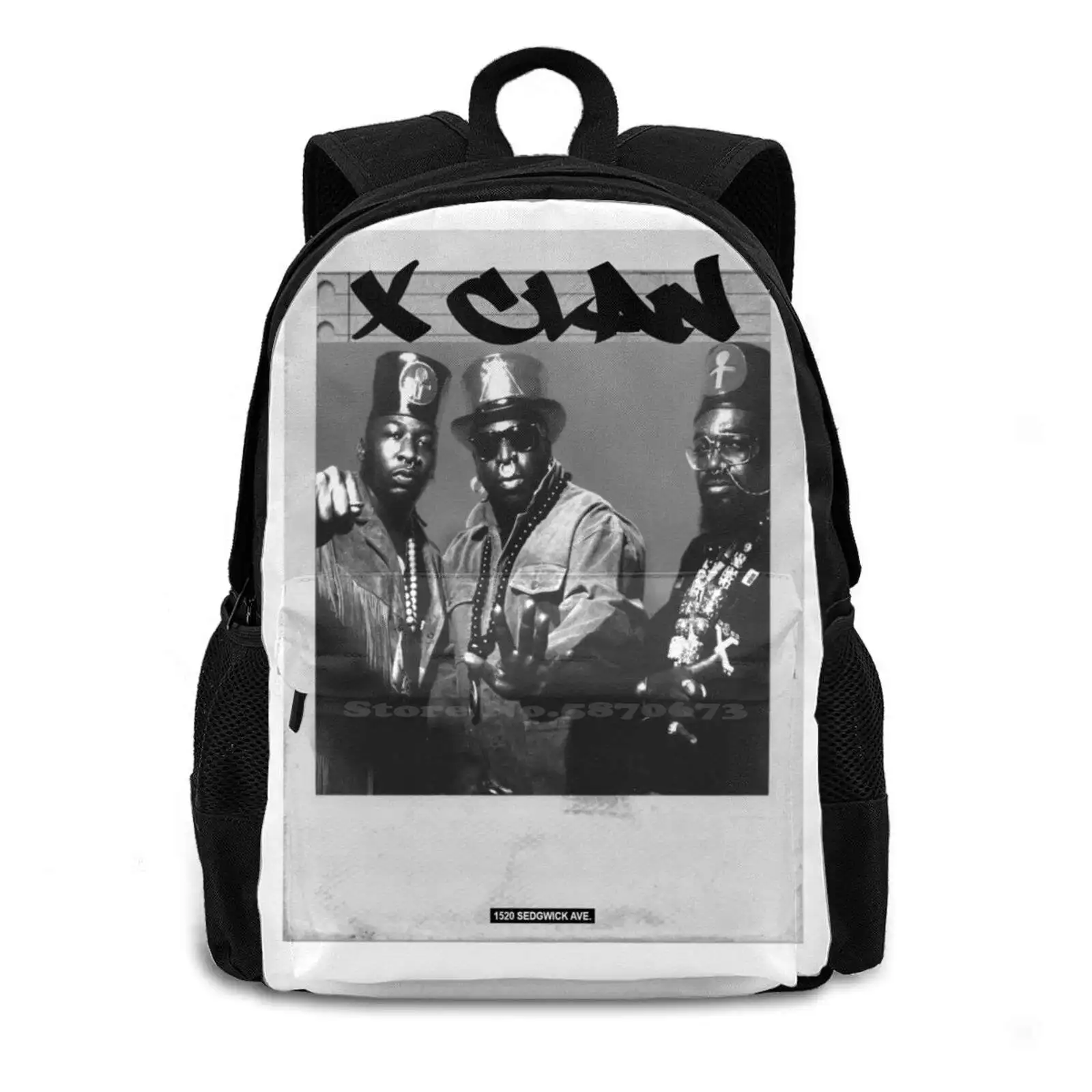 X Clan 3d Print Design Backpack Casual Bag Rap Music Hip Hop R O All Flows Reach Out Rugged Man Music Boom Bap 90s Hip Hop R