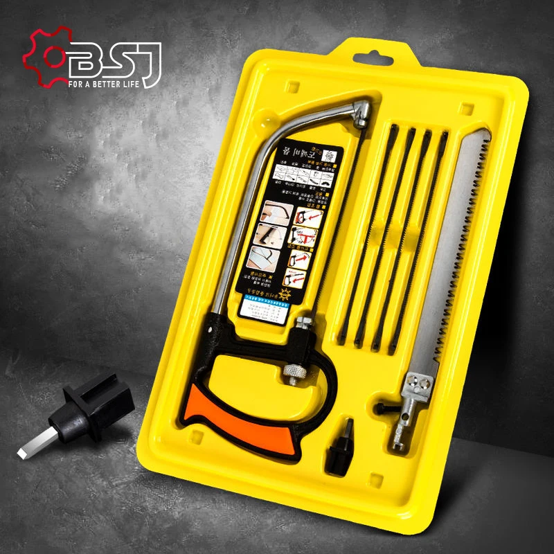 8in1 Zaag Multi Purpose Hand Diy Staal Zag Metaal Hout Glas Saw Kit 6 Blades Houtbewerking Metaalbewerking Model Hobby Tool
