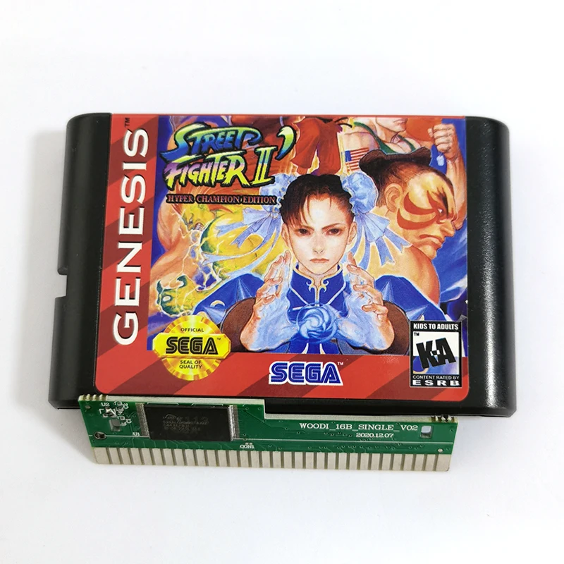 Street Fighter II Hyper Champion Edition 16 Bit MD Game Card Sega Mega Drive Genesis