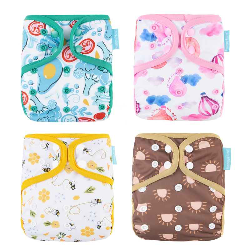 HappyFlute 3-15KG Diaper Cover Newest Binding Printing Waterproof&Reusable Nappy Cover 1Pcs