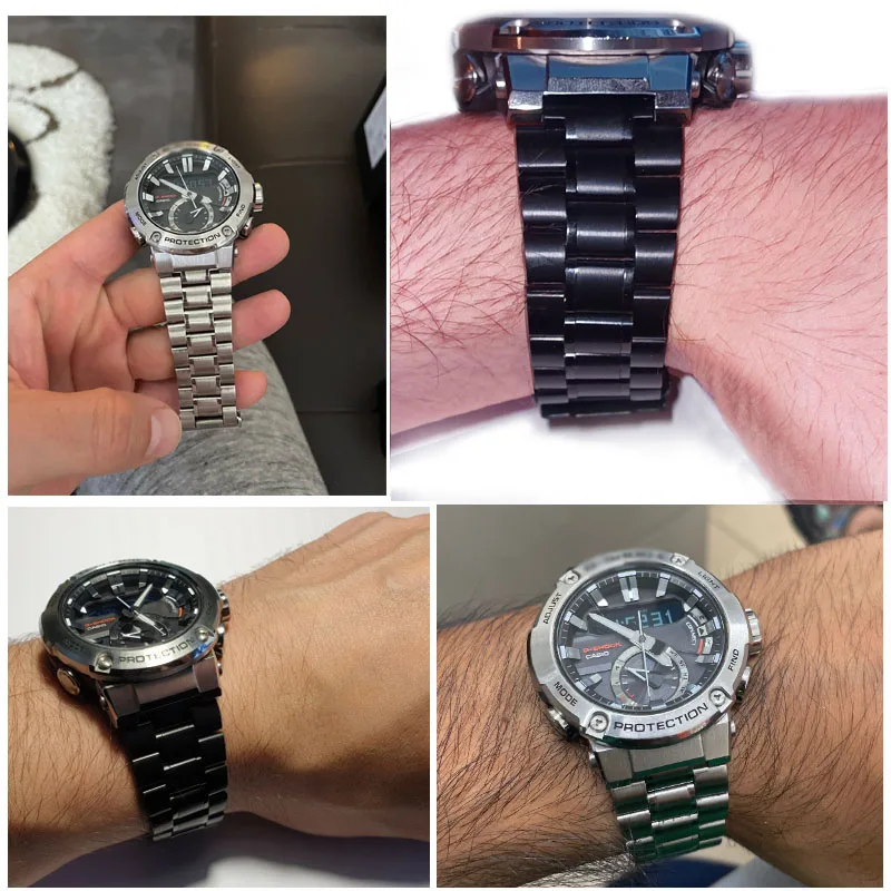 G-SHOCK GST-B200D メタルG メタルブレス 24*16 ミリメートルラグエンドステンレス鋼時計バンドカシオ G-SHOCK