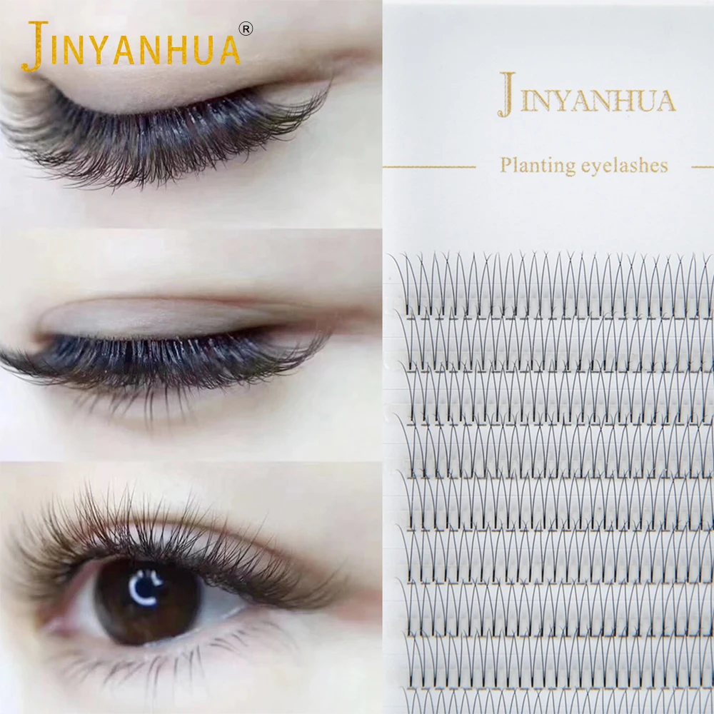 

JINYANHUA 2d3d4d 3/12Rows Soft Mink Eyelashes Pre Made Volume Fans Lashes Individual Eyelash Extensions Natural False Eyelashes