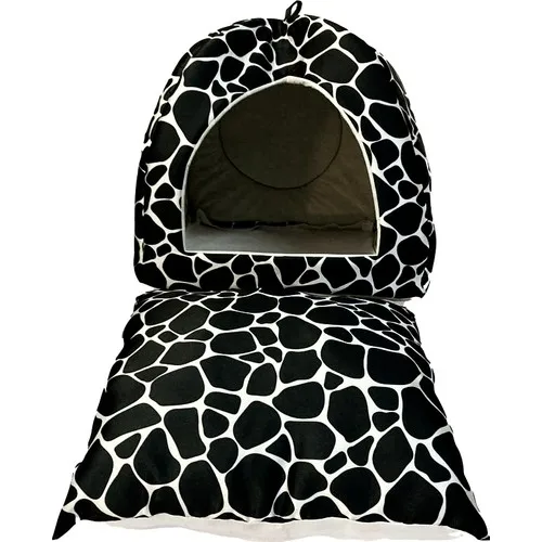 PET FASHİON Igloo Cat-Dog Bed Cowhide Pattern